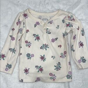 Garanimals Ribbed Floral Cream Top
